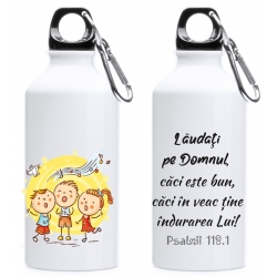 Sticlă metalica cu carabina, Laudati pe Domnul!